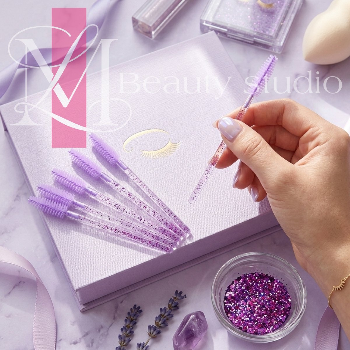 Blakstienų ir antakių šukavimo šepetėliai silikoniniai (50 vnt.) - Image 3